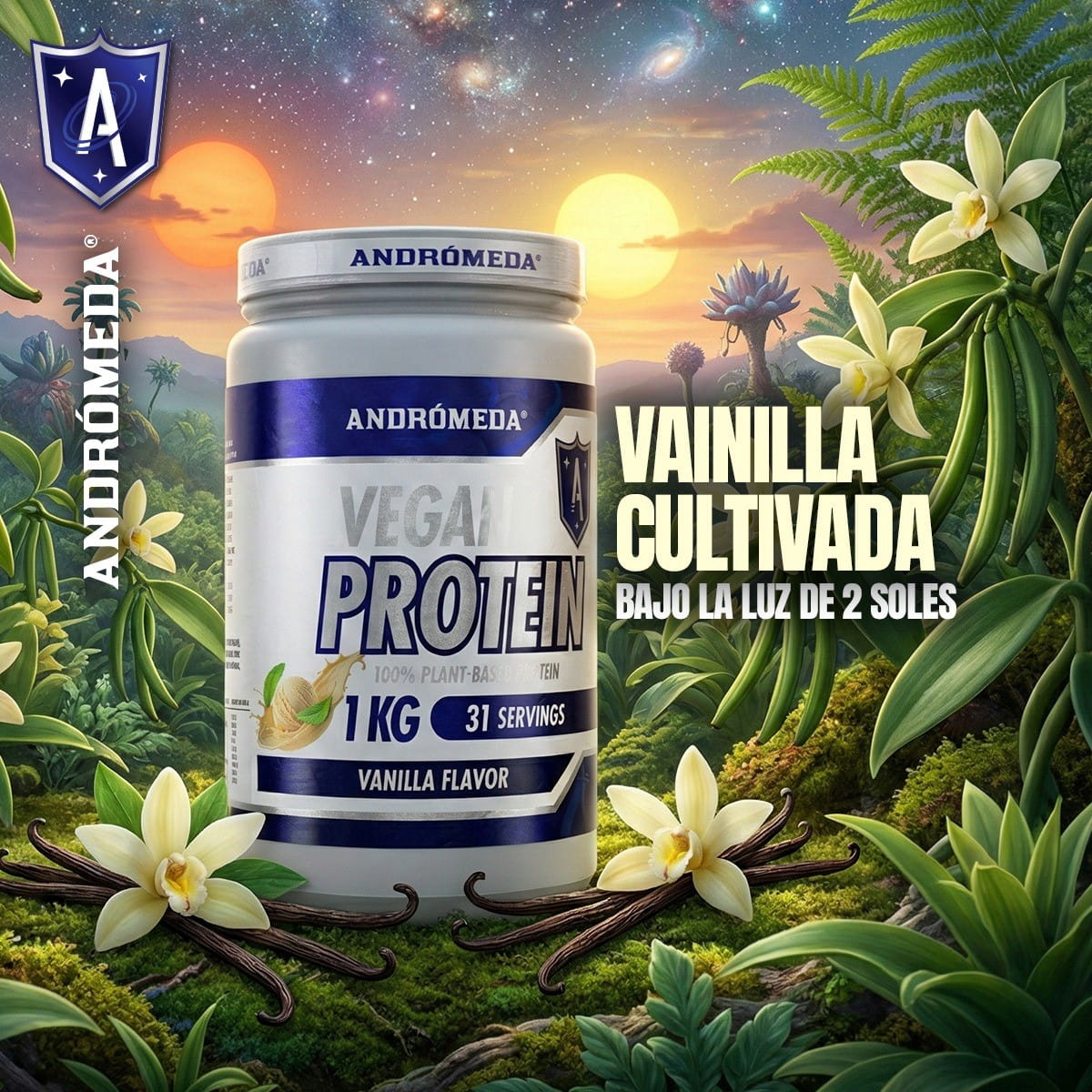 PROTEÍNA PREMIUM VEGANA VAINILLA 1 KG - Imagen 3