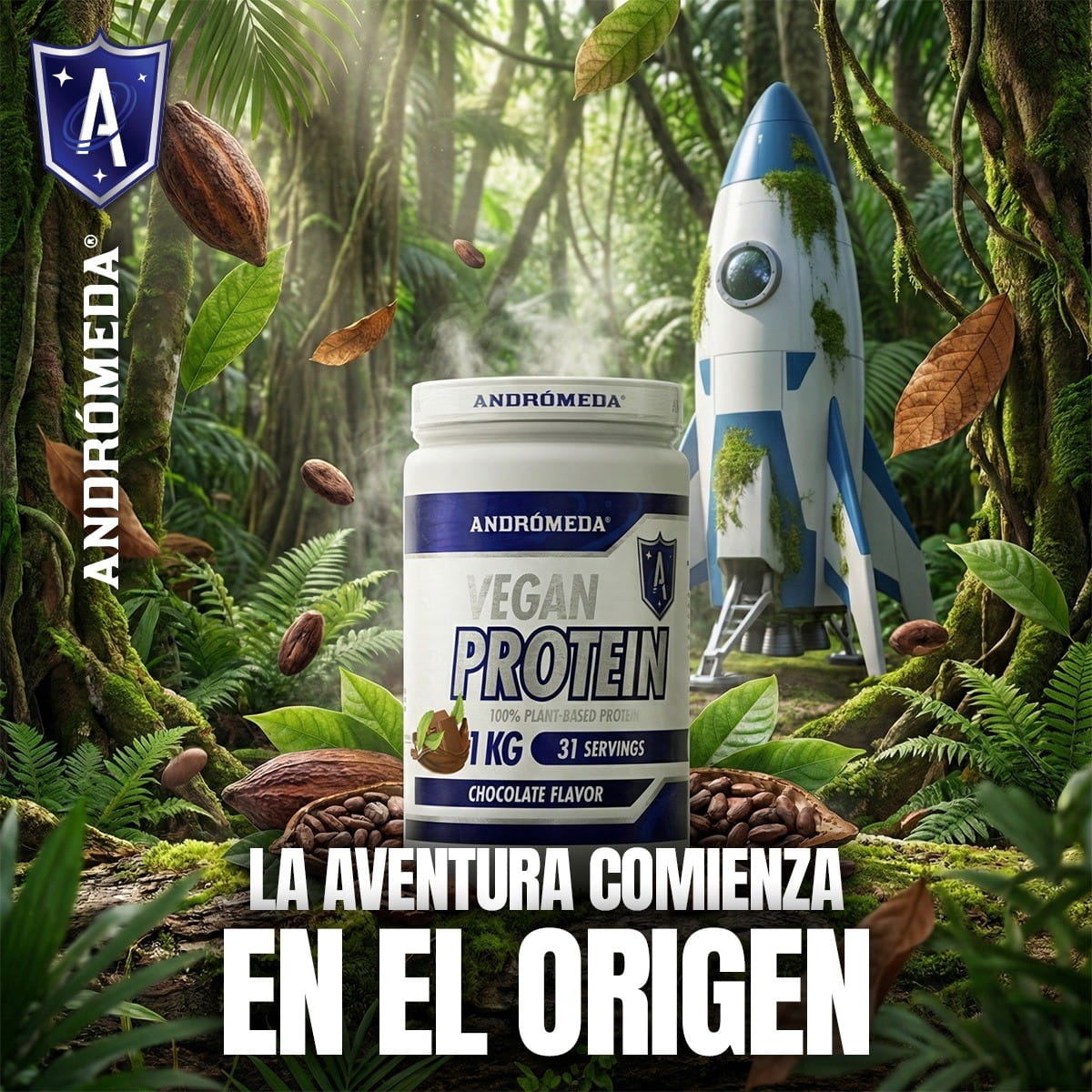 PROTEÍNA PREMIUM VEGANA CHOCOLATE 1 KG - Imagen 2